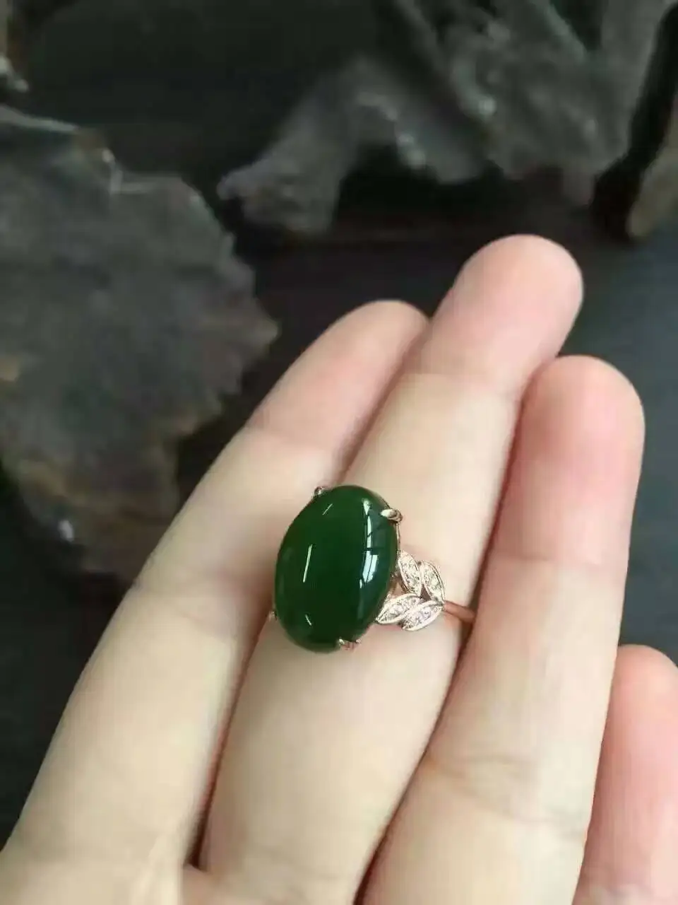 

Natural green jasper stone Ring Natural gemstone Ring S925 sterling silver trendy Elegant big round women party gift Jewelry