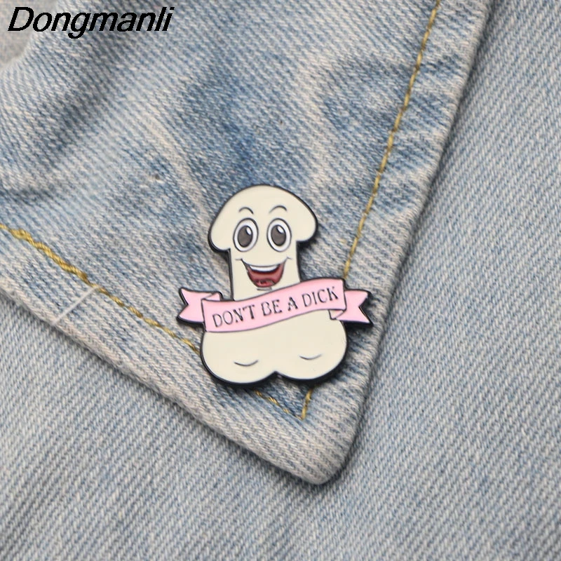 

20pcs/lot DMLSKY DON'T BE A DICK Brooch Metal Pin and Brooches Clothes Pin Bags Backpack Brooch Men Shirt Collar Pins M2485