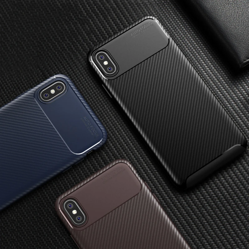 Роскошный чехол из углеродного волокна для Iphone XS MAX XR X 8 7 Plus 6 6s мягкий силиконовый