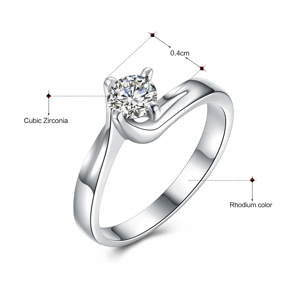 

Top quality shiny round cut cubic zirconia crystal finger ring jewelry trendy jewellery high quality engagement rings