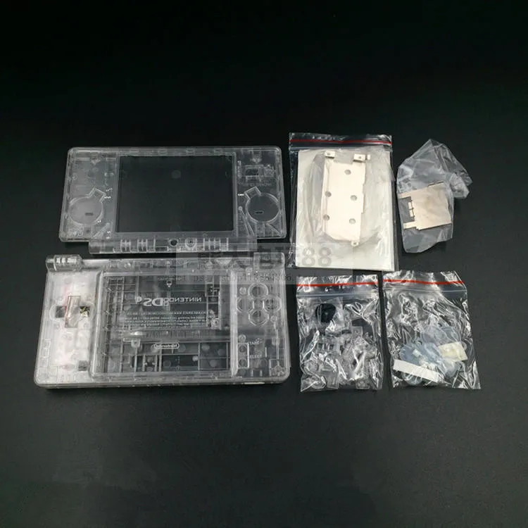 Clear Прозрачный полный корпус чехол Замена оболочки для nintendo DS Lite DSL чехол с винтами - Цвет: Clear