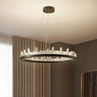 crystal chandelier lighting fixture led lights round modern chandeliers dimmable home indoor lighting 3 years warranty
