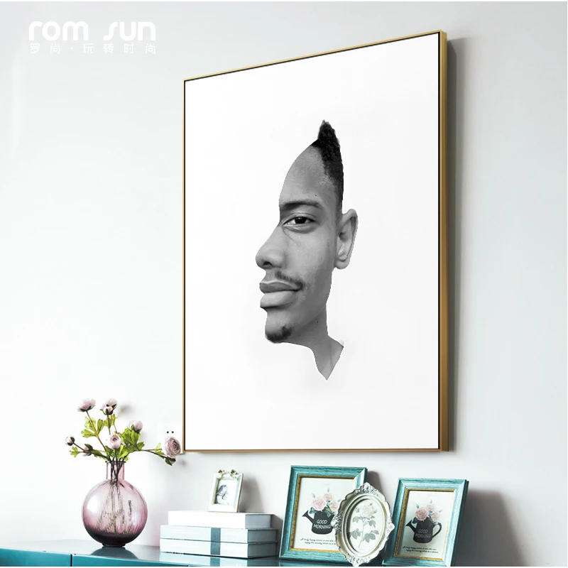 Настенная картина на половину лица в скандинавском стиле креативные модные