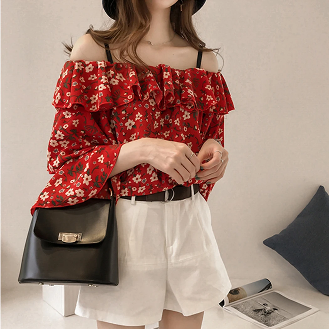 Блузка женская летняя с цветочным принтом |