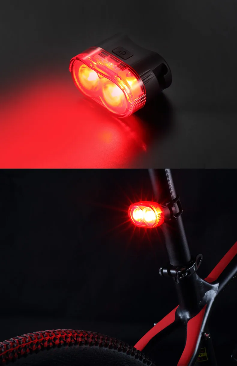 GACIRON 60 люмен 2LED умный велосипедный задний фонарь Интеллектуальный USB Перезаряжаемый MTB Задняя деталь велосипеда свет Предупреждение велосипедная лампа
