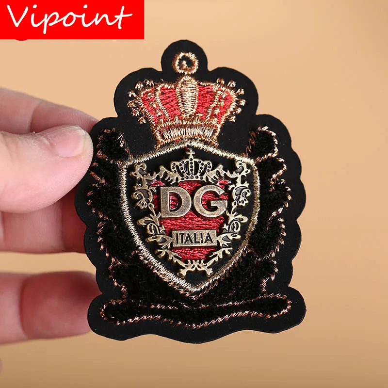 VIPOINT зубная щетка вышивка металлическая нашивка письмо лист нашивки "Корона" аппликация Одежда Куртка значок нашивки для одежды X-30