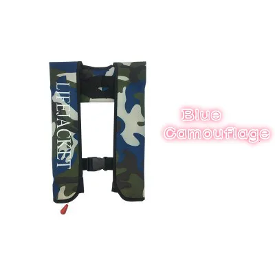 Blue Camouflage 150N для взрослых, Макс. 150 кг, Автоматический надувной спасательный жилет, высокое качество, спасательный жилет для вождения и рыбалки, исключается CO2, жилет для подъемника - Цвет: Blue Camouflage