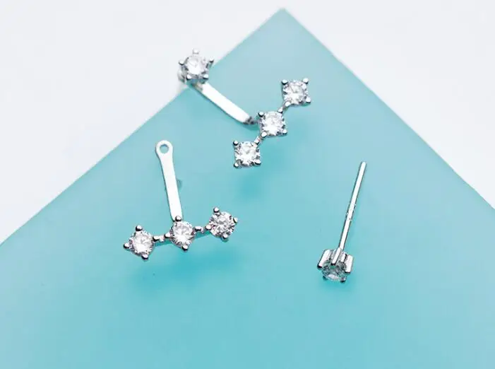 Серьги кольца gtle2292 оригинальные ювелирные изделия из 100% серебра с белыми