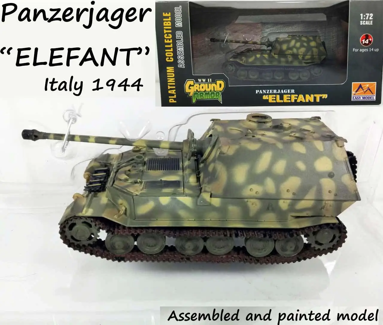 WW2 Немецкий Panzerjager Elefant elephant Танк Разрушитель 1: 72 без литья под давлением легкая