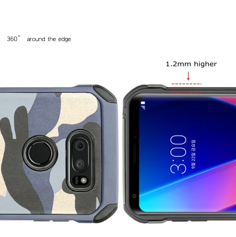 Защитный чехол для LG V30, сверхмощный Камуфляжный 2 в 1, ударопрочный пластиковый силиконовый чехол для LG V30 Plus V30, чехол с ручкой