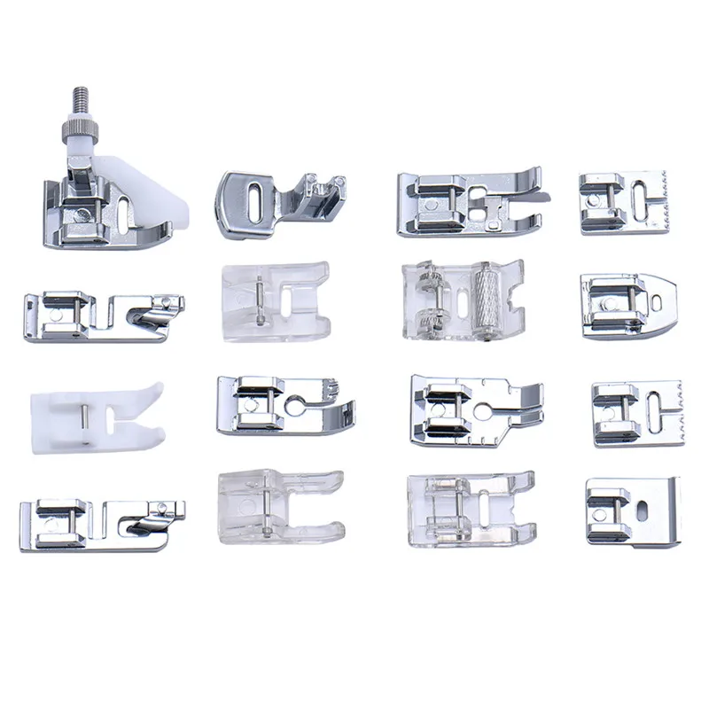 16Pcs Domestic Sewing Machine Presser Foot Feet Kit Set Hem Spare Parts Accessories With Box For Brother Singer Janom |