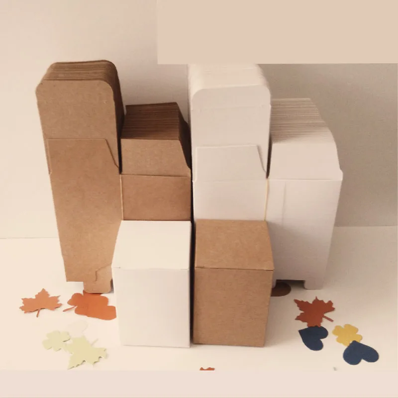 100 шт./партия, новинка,,, 40x40x80 мм, белый/черный/крафт-карта, коробка для пищевых украшений, Подарочная коробка, индивидуальный логотип, минимальный заказ 1000 шт