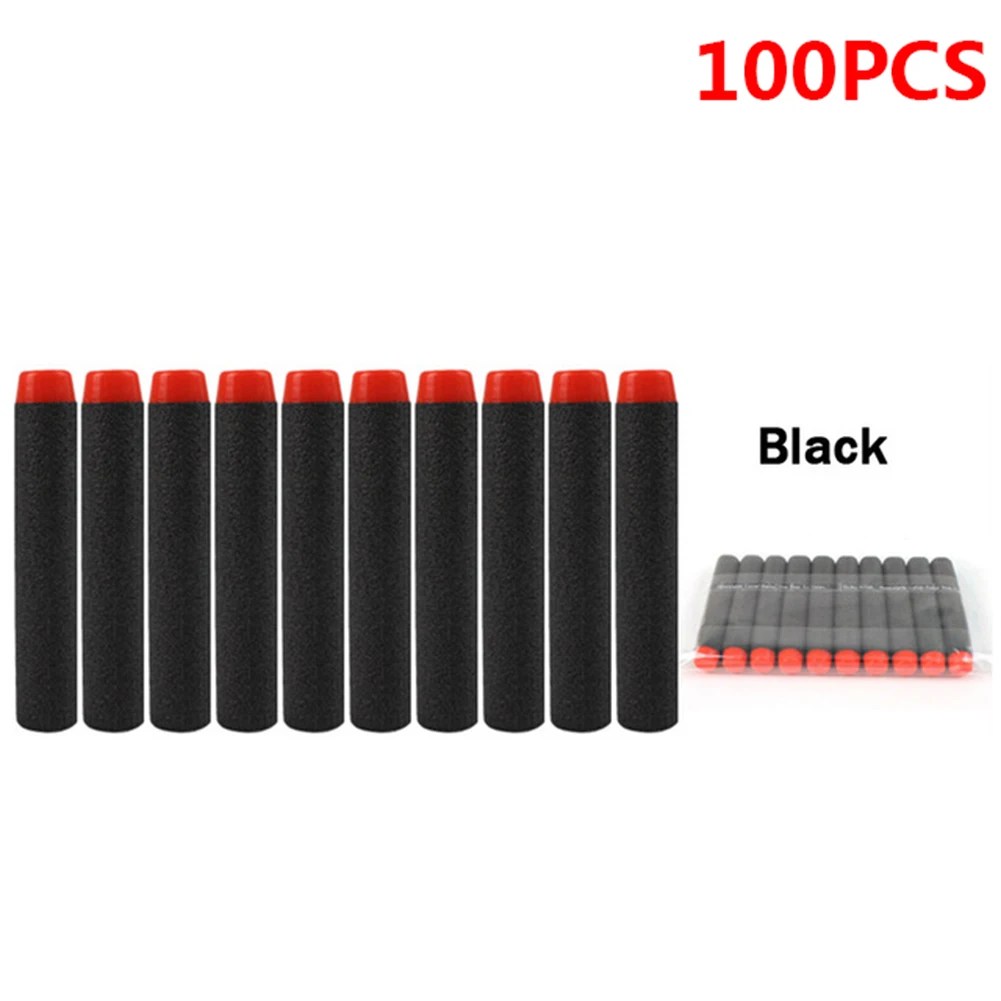 100PCS Foam Multicolor 7.2cm/ 2.83in Luminous Refill Bullets Darts Toy with Soft Heads Tips for Nerf N-strike Elite Series Fire |