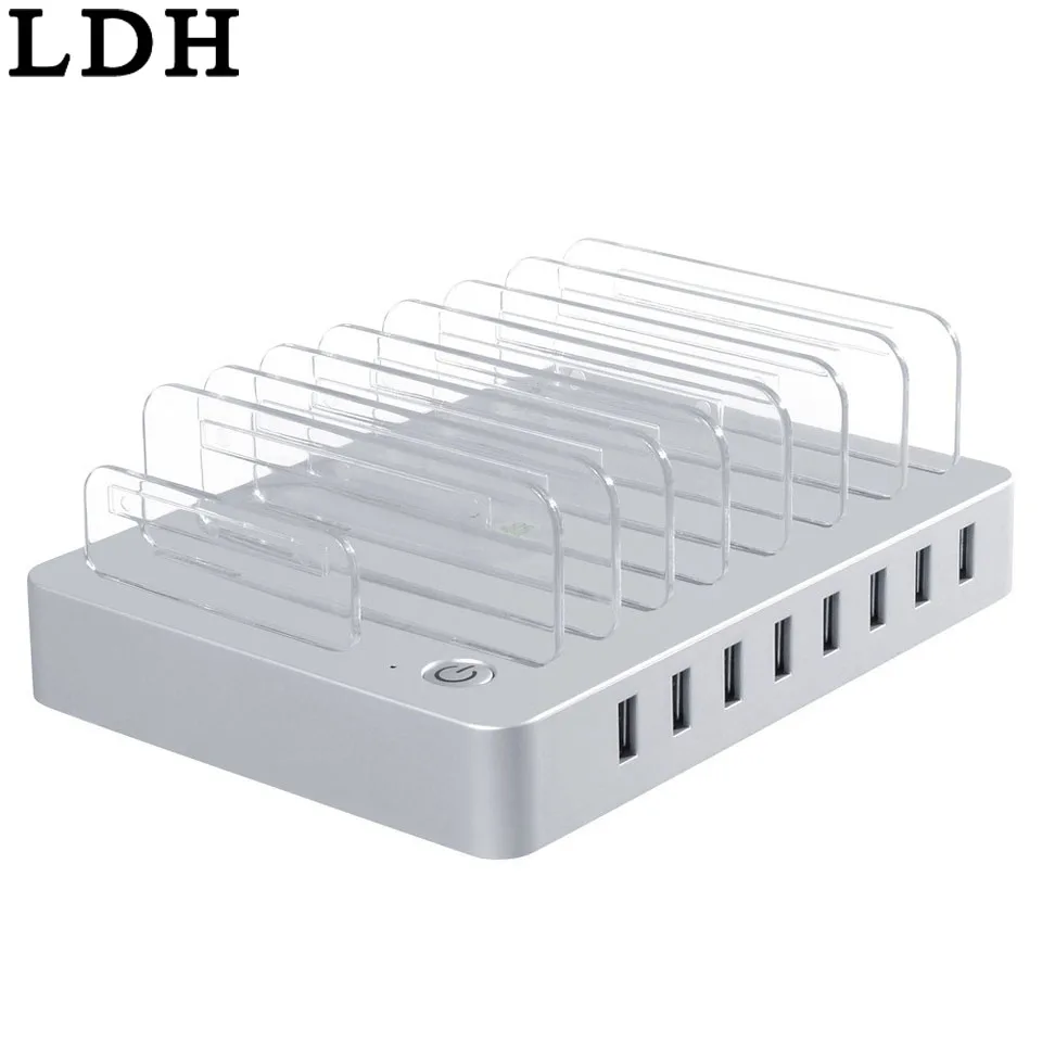 LDH 8 портов настольное USB зарядное устройство многофункциональная зарядная станция 19.2A док-станция с подставкой для мобильного телефона планшета ПК