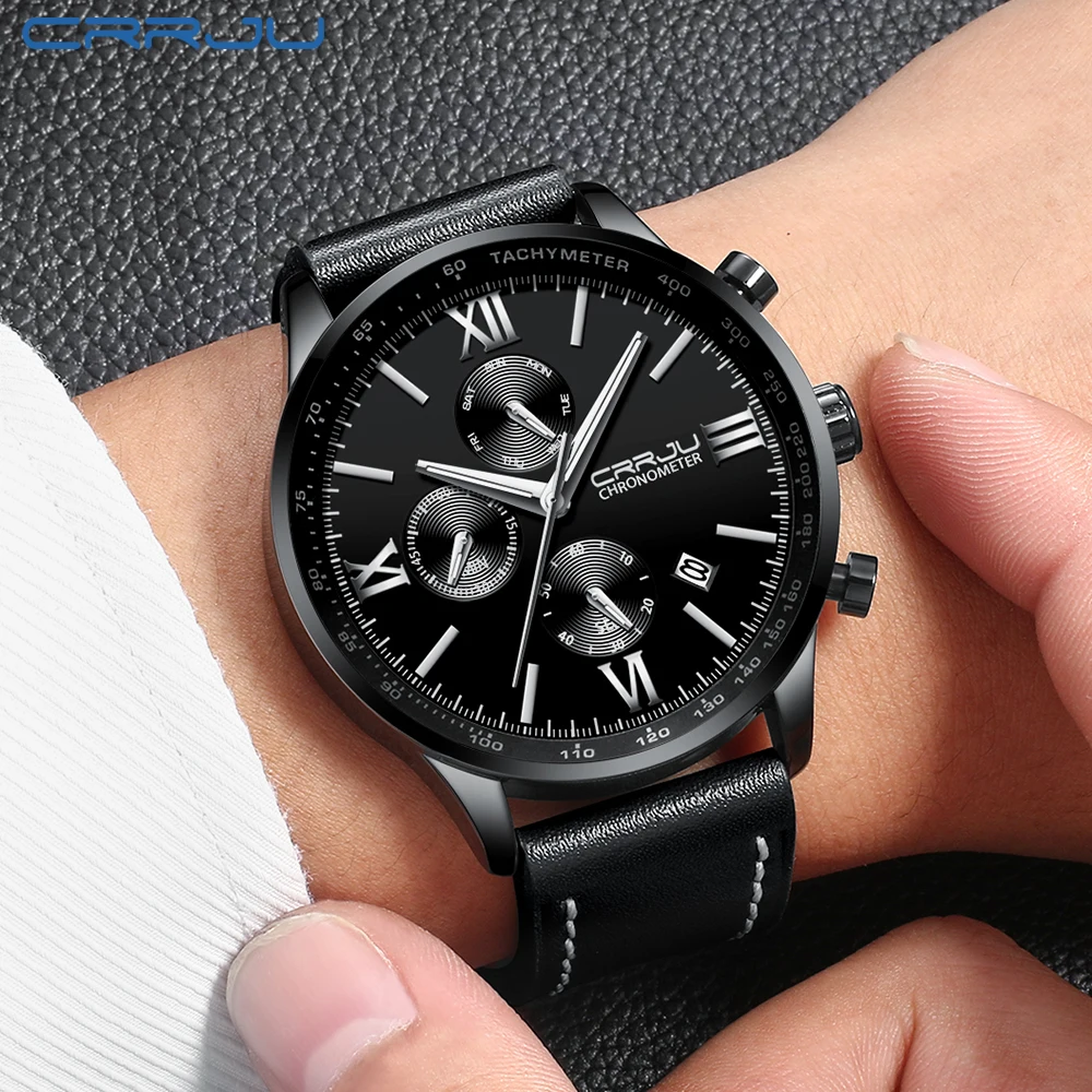 

Fashion Mens Watches Sports Timing Watch CRRJU 2018 New Casual Stainless Steel Mesh Wristwatch For Man Male Clock Drop Shipping