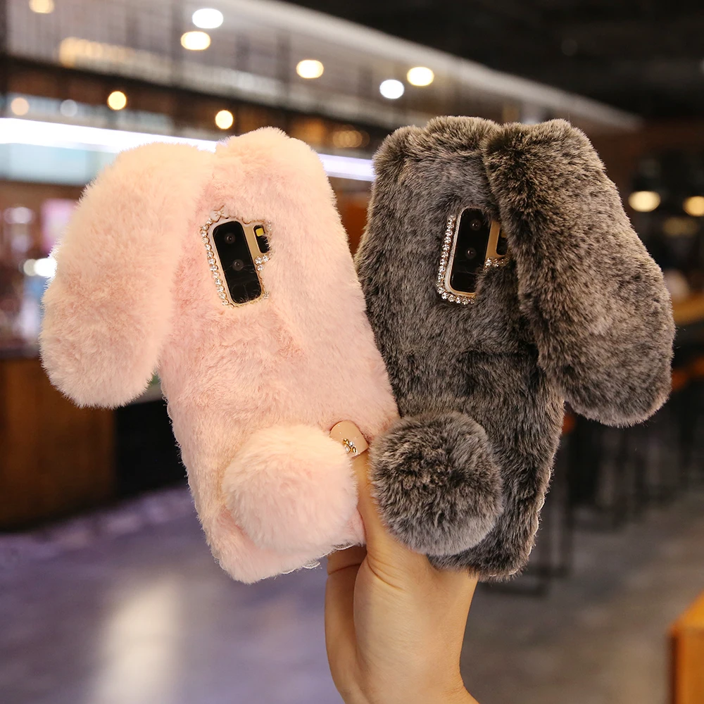 KISSCASE Real Rabbit Fur Case for iPhone 5s 4 5 SE 8 X 7 6s 6 plus Cute Moblie Phone Cover Accessories Capa | Мобильные телефоны и
