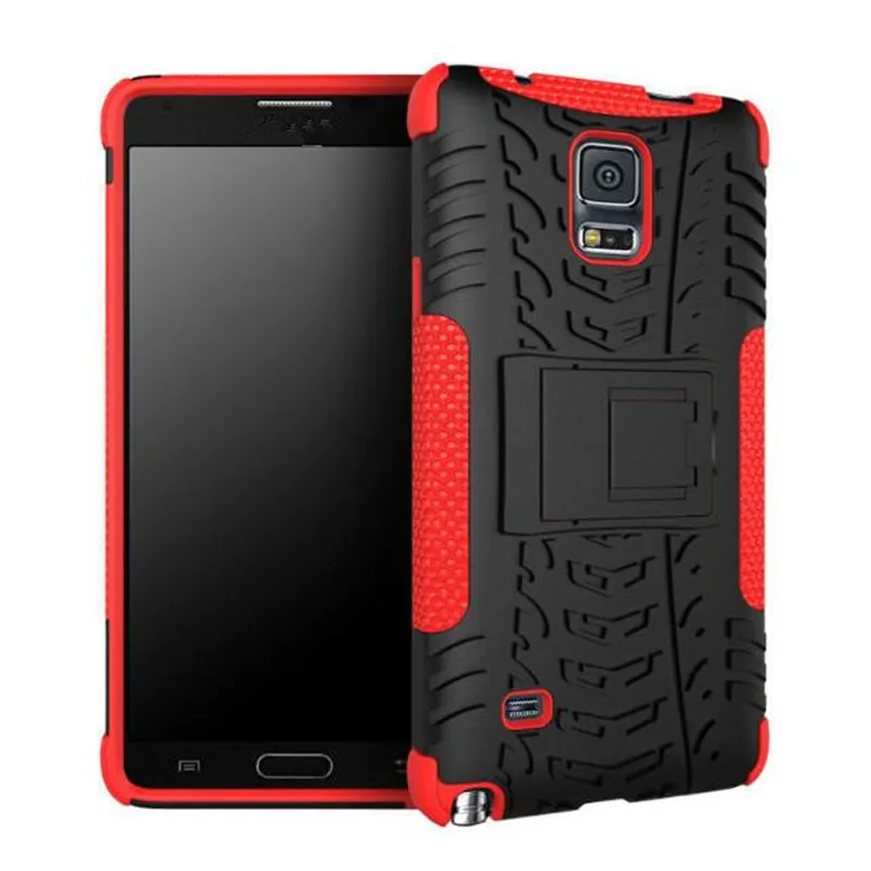 Красный Effelonfor Samsung Galaxy Note 4 чехол для телефона Heavy Duty Защитник Гибридный TPU+ PC кремния Панцири жесткие Dazzle противоударный kick стенд - Цвет: Красный