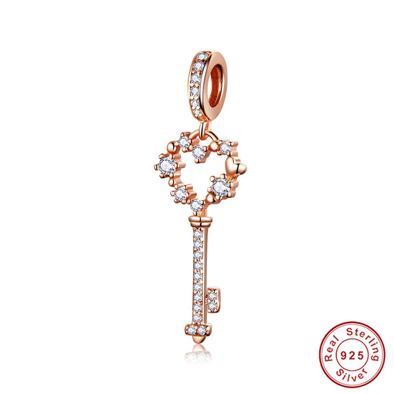 Браслет Pandora, серебро, 925, Розовый CZ Bettle, мороженое, семейное дерево, амулеты, S925, штамп, звезда, перо, сердце, ключ, бусины, подарок - Цвет: sas1122