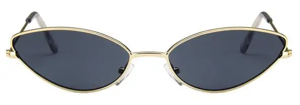 gold gray Женские солнцезащитные очки, Роскошные, кошачий глаз, фирменный дизайн, металлическая оправа, новинка, золото, красный цвет, Ретро стиль, кошачий глаз, модные солнцезащитные очки, женские очки - Цвет линз: gold gray