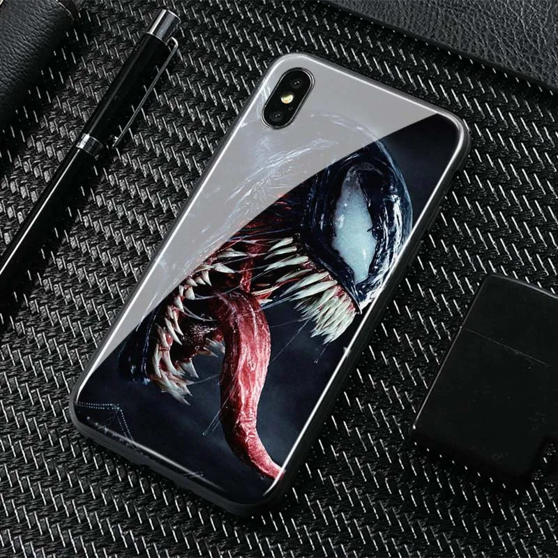 AE 212 Venom дизайн плакат закаленное стекло Мягкий силиконовый чехол для телефона чехол для iPhone 6 6s 7 8 Plus X XR XS 11 Pro MAX - Цвет: AE 212