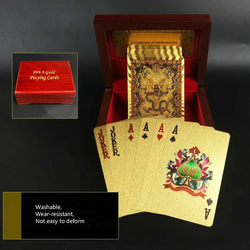 1 шт золотой фольги Покер пластиковые игральные карты|Игральные карты| |