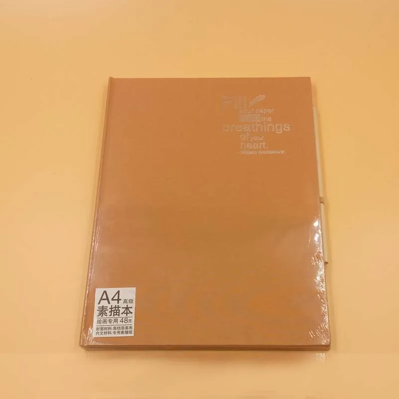 Orange Профессиональные пустой A4 Sketchbook Дневник для рисования картины Тетрадь Бумага 48 листов альбом для зарисовок Офис Школьные принадлежности подарок - Цвет: Orange