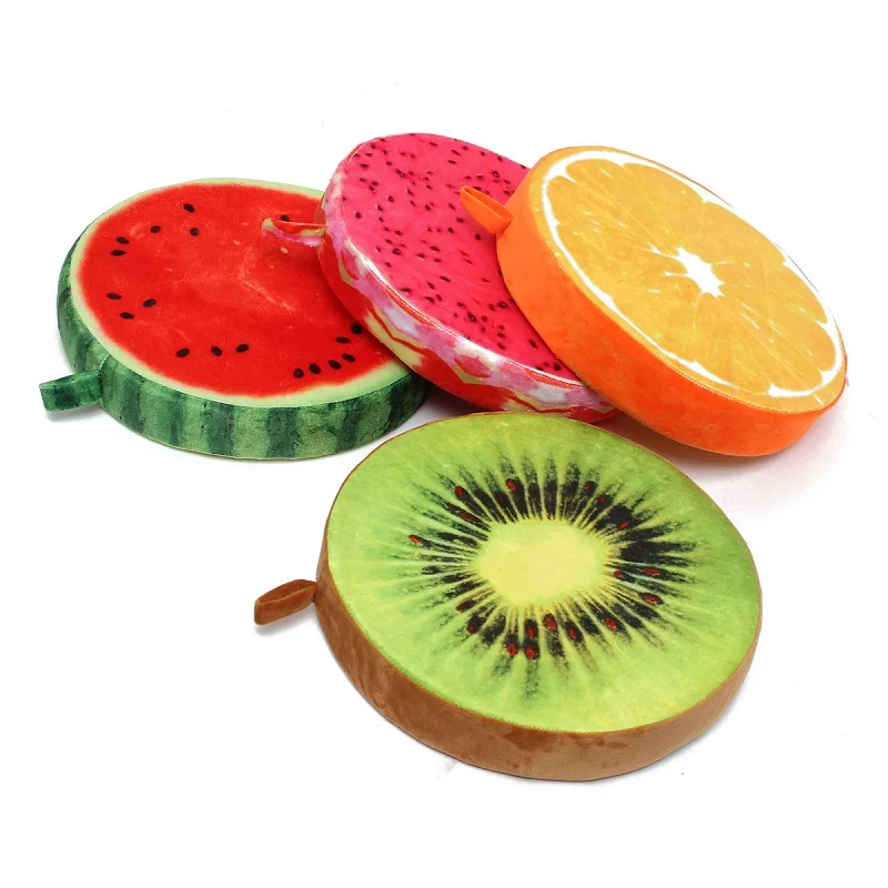 Высококачественная Совершенно новая мягкая круглая подушка в виде фруктов