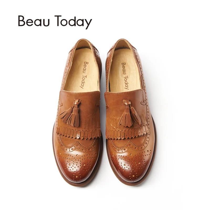 BeauToday/Модные женские лоферы с бахромой сезон весна осень слипоны круглым носком