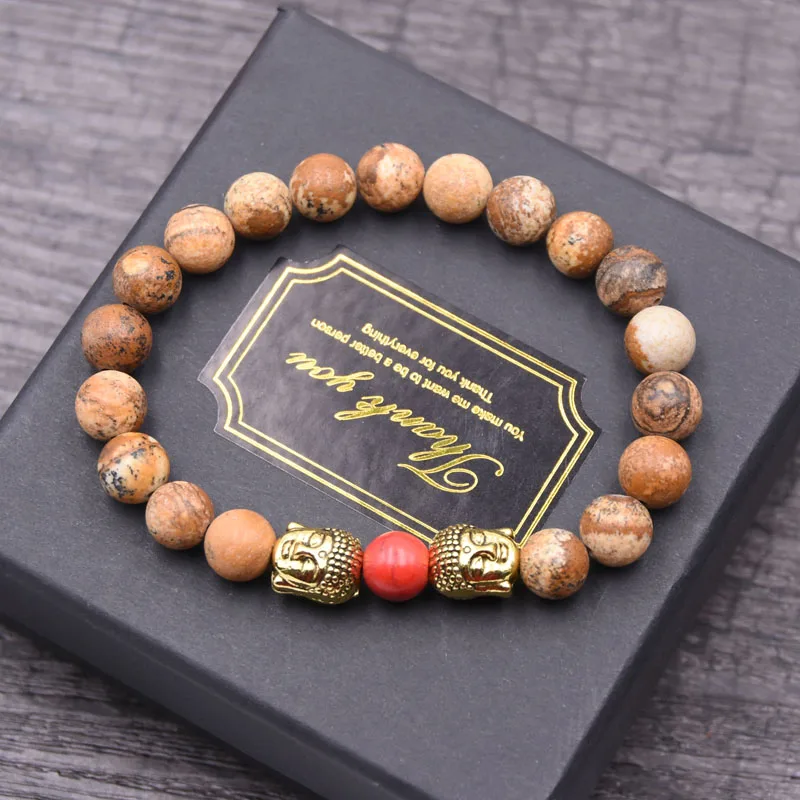 Браслет Будда с бусинами 8 мм браслеты для женщин мужские ювелирные изделия
