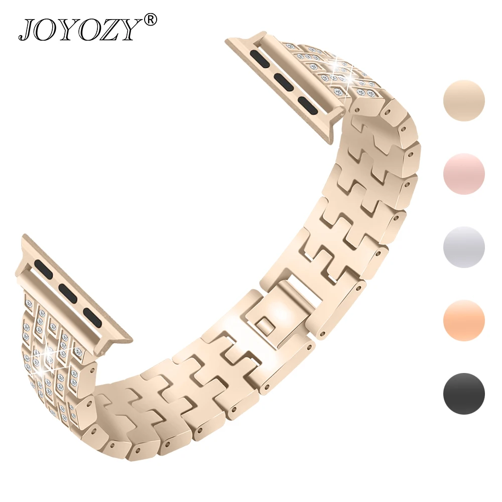 JOYOZY для женщин, шикарный ремешок для Apple Watch, 38 мм/40 мм, регулируемый ремешок из нержавеющей стали для iwatch, серия 4, 3, 2, 1, браслет