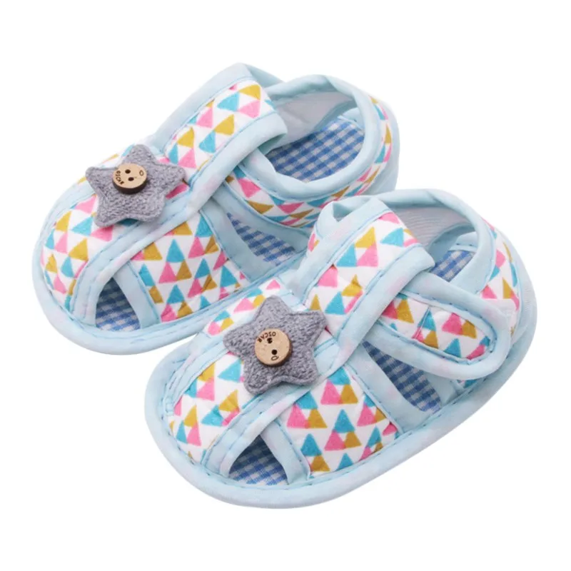 

Summer Canvas Baby Shoes Baby Girl Hollow Plaid Soft-Soled Princess crib shoes Star heart floral insert prewalkers