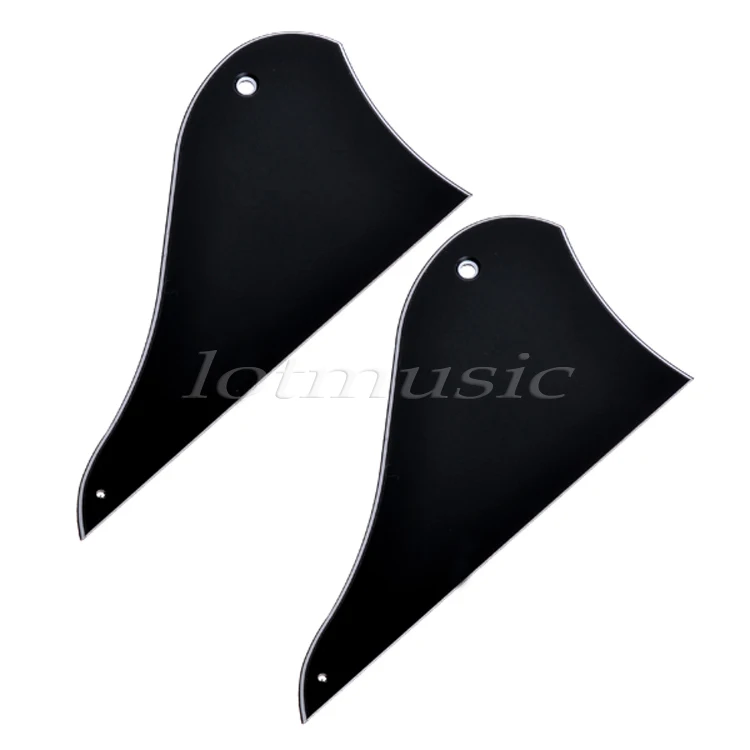 2 упаковки Mandolin Pickguard 3 слоя отверстия ABS поцарапанная пластина черная|Детали и