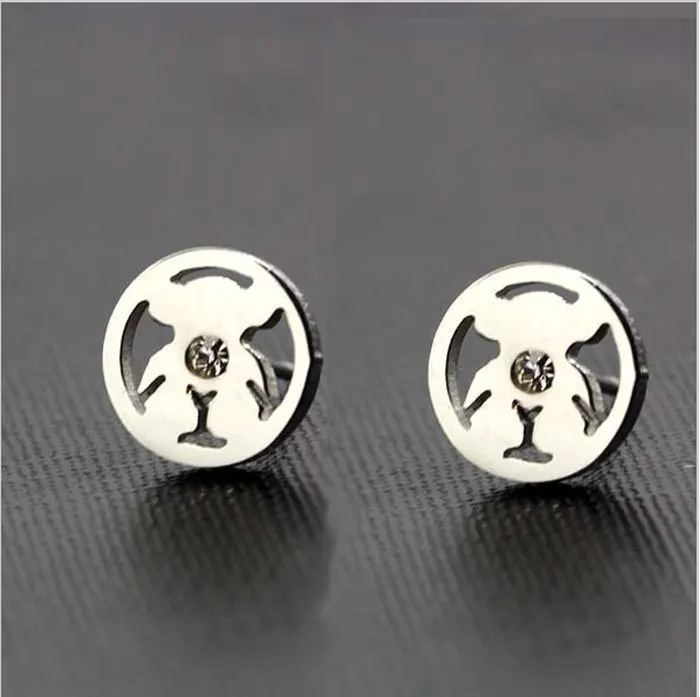 2015 New Hot Sales Fashion Jewelry Women's Stainless Steel Bear Cubic Zirconia Earrings For Women | Украшения и аксессуары