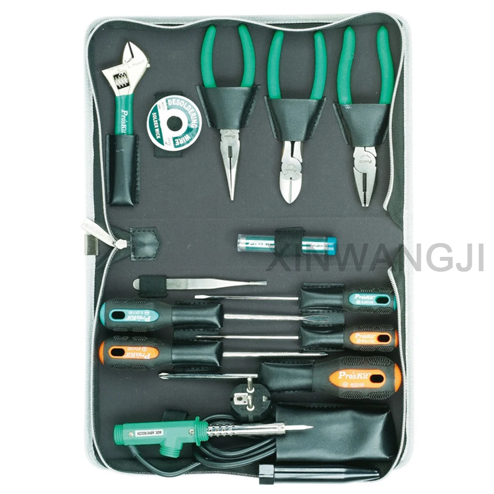 Pro'skit PK-2086B ремонт электроприборов набор инструментов плоскогубцы отвертка Электрический паяльник электронный набор обслуживания