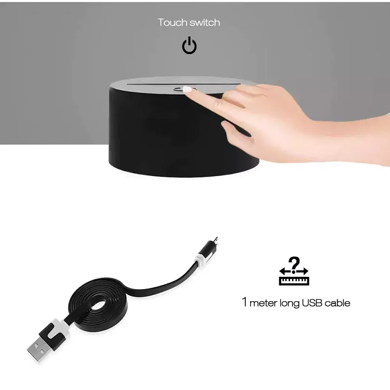 Животное Кобра голова змеи Форма 3D светодио дный LED USB лампа творческий Красочные