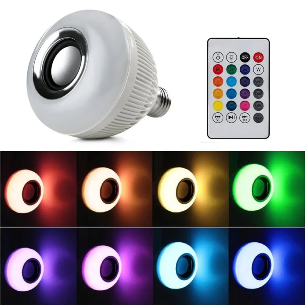Smart RGB Беспроводной Bluetooth Динамик накаливания E27 затемнения воспроизведение