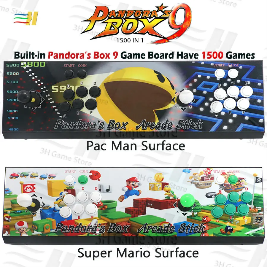 Новинка Pandora box 9 аркадная игровая консоль 1500 В 1 видео игра HDMI VGA usb джойстик для ПК ps3 tv pacman pandora's box 5S 6s 7