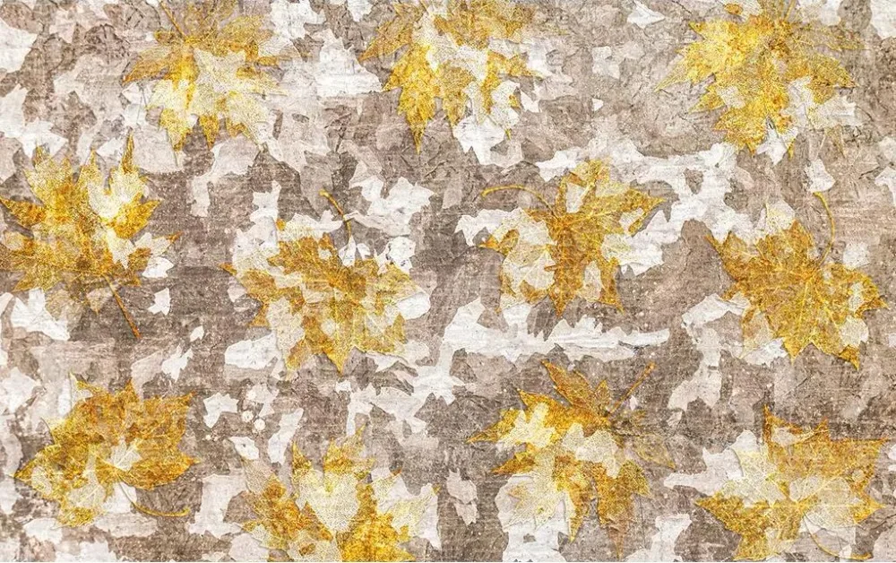 Фотообои на заказ 3D Золотой лист Современная Скандинавская фоновая стена |