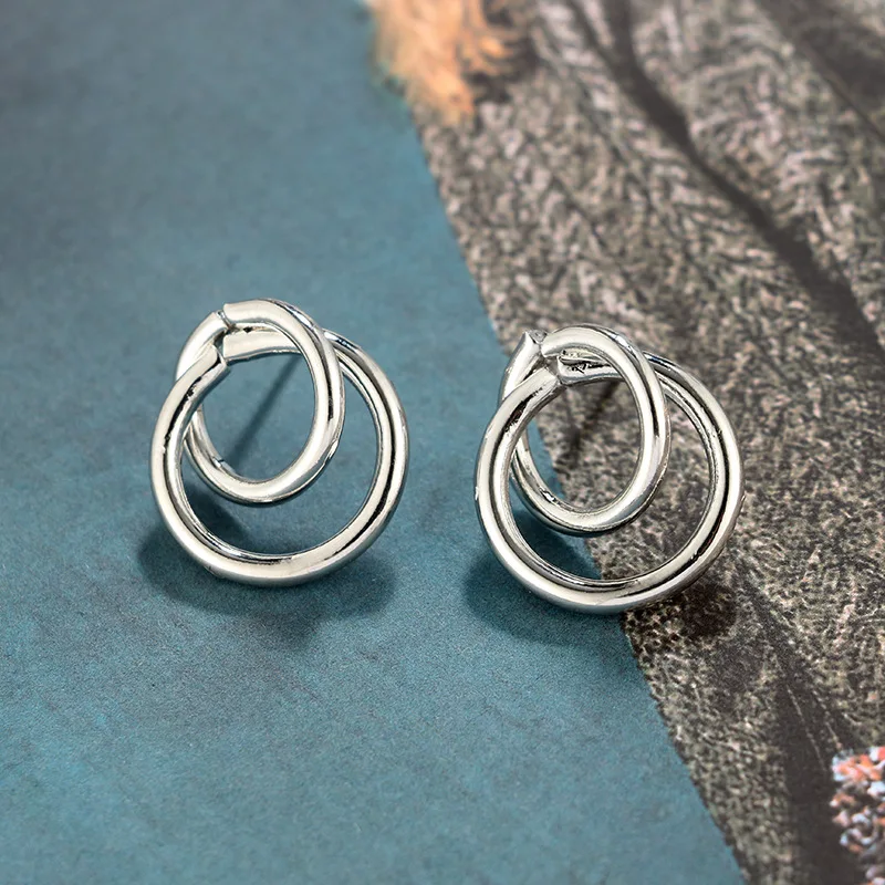 Новинка 2019! Оригинальные серьги подвески с несколькими кольцами модные женские