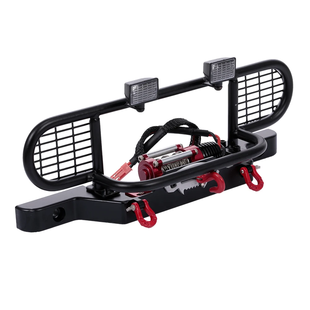 Big discount Metal Front &amp Rear Bumper with Winch 6 LED Light RC Receiver for Traxxas Rc4wd Axial SCX10 Crawler Car | Игрушки и хобби