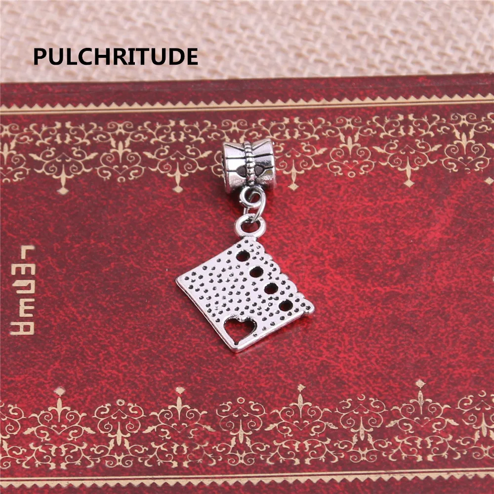 Pulchrode 20 шт./лот цинковый сплав античное серебро Цвет подключения большое отверстие бусины буквы Шарм подходит для изготовления ювелирных изделий C0037