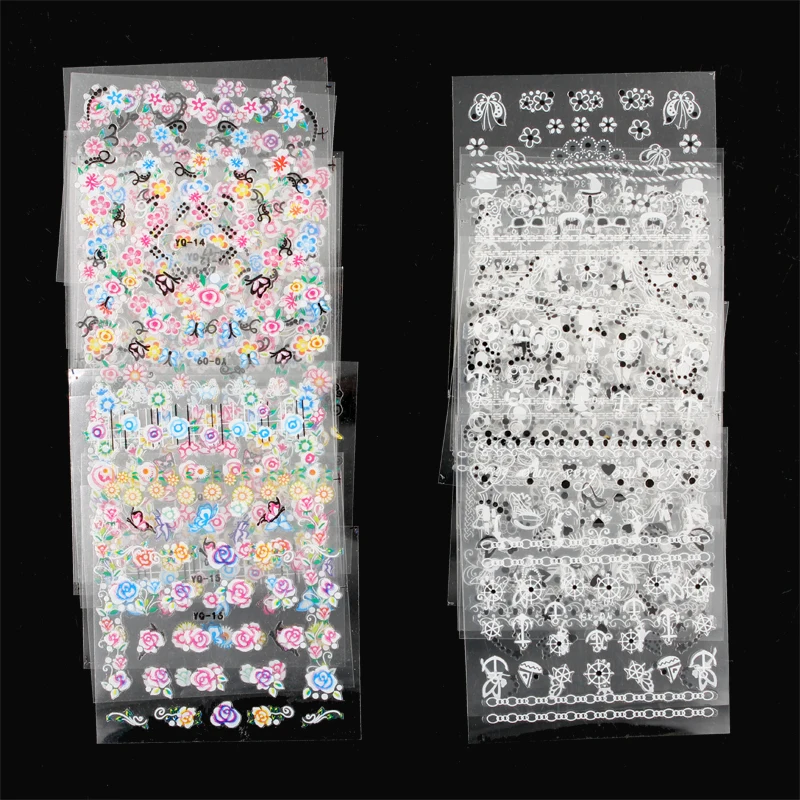 

50 шт., разноцветные 3D-Наклейки для ногтей