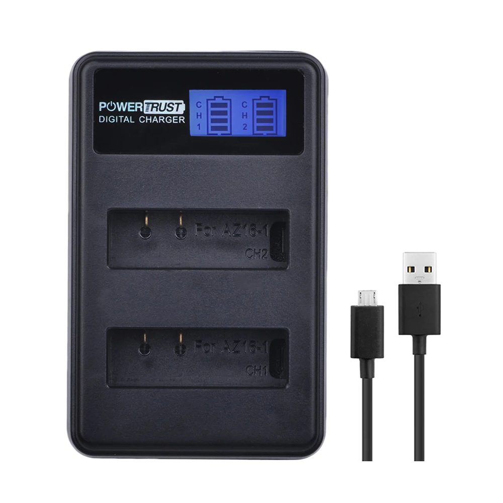 1 упаковка AZ16 зарядное устройство с ЖК дисплеем и двумя usb портами для спортивной