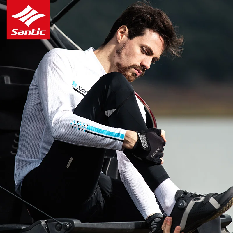 Santic майки для велоспорта одежда с длинными рукавами мужская спортивная MTB