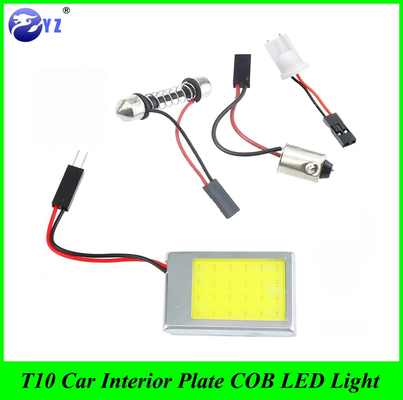 1 комплект светодиодная лампа T10 24 SMD cob 12 В для салона автомобиля|t10 24|car dome lightcar panel