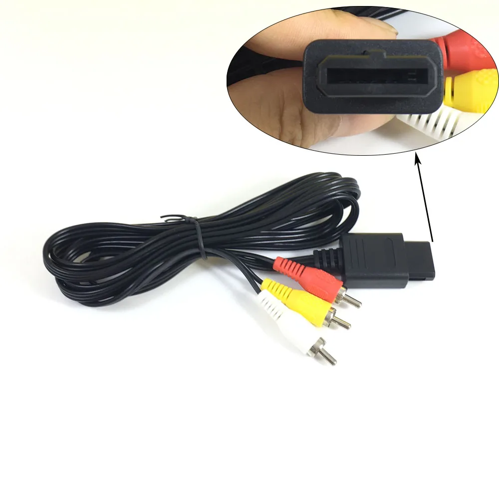 

1.8M 6ft RCA AV Video TV Cable Cord av cable for N64 Game Cube SFC N64 NGC AV