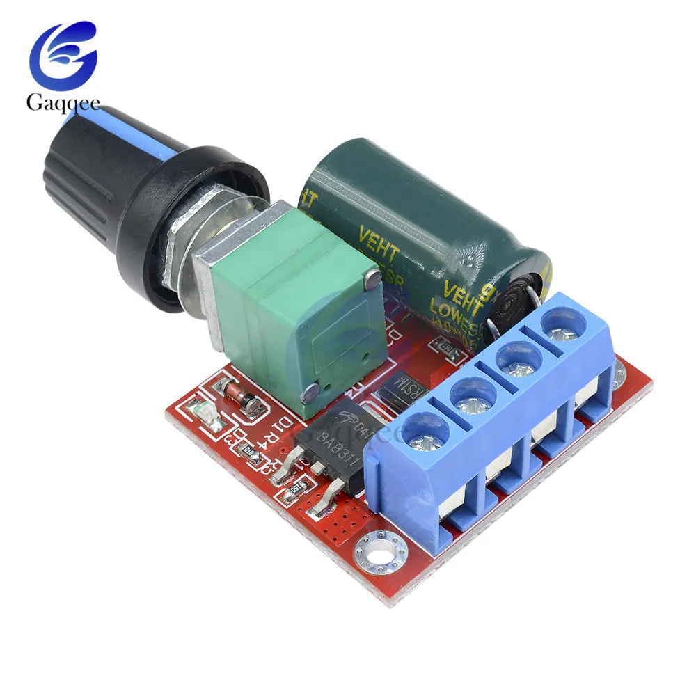 Mini 5A 90W 12V PWM контроллер скорости двигателя постоянного тока Module 4 5 V 35V