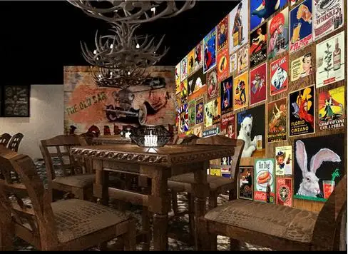 Пользовательские фото обои 3d фрески Европа и США винный бар КТВ фон реставрация