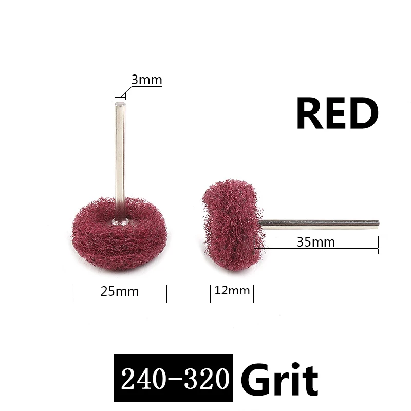 Red 2 шт./партия мини-кисточка, Шлифовальная прокладка, абразивное колесо, нейлоновое волокно, Шлифовальная головка, полировка шлифовка, электроинструмент - Цвет: Red