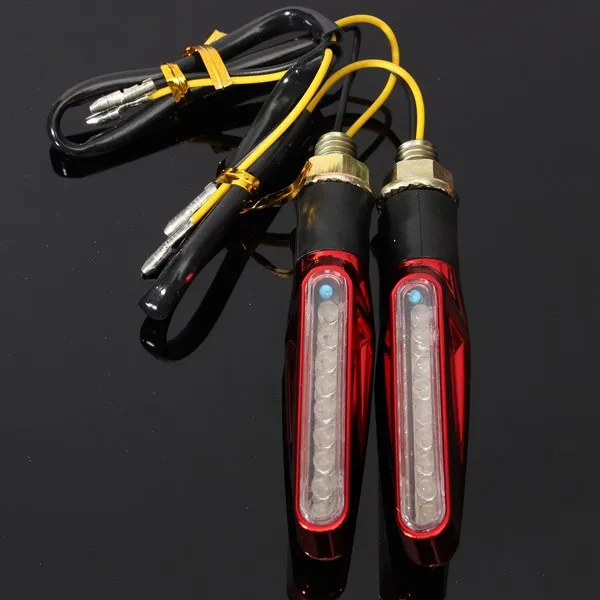 Универсальный мотоциклетный гибкий светодиодный красный сигнал поворота с 9